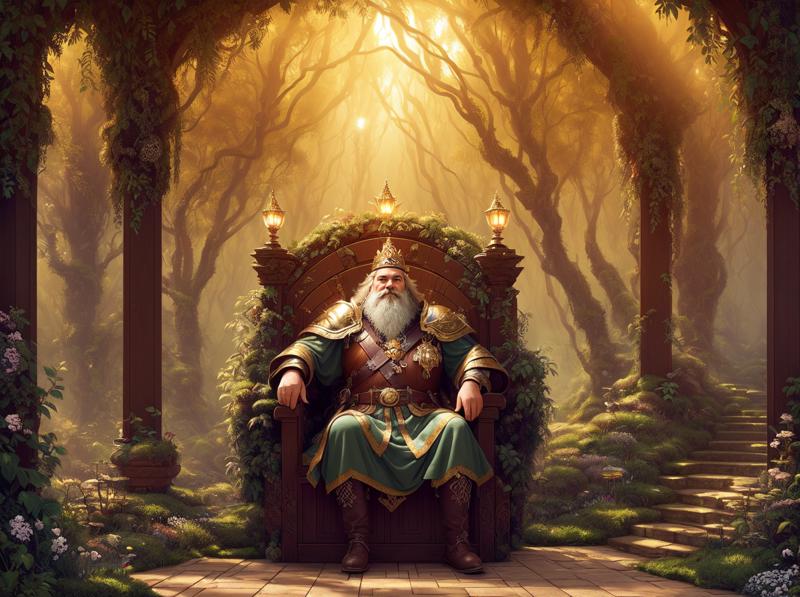 06741-1685769732-Style-SylvaMagic, award winning picture of an old dwarven king sitting on his throne in the heart of a mountain, mountain throne.png